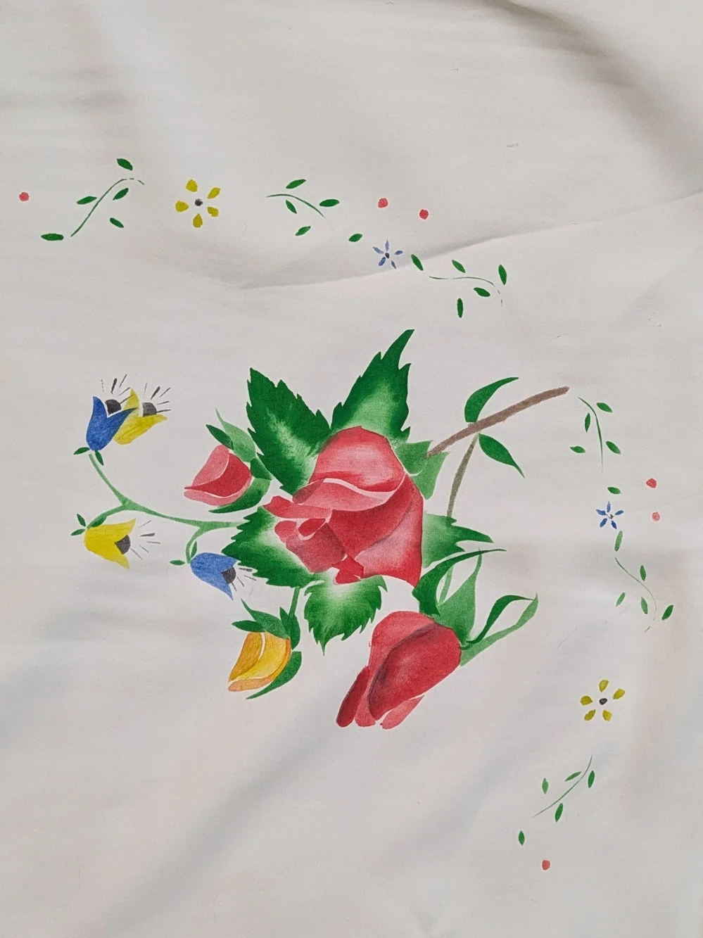 White Floral Fringe Throw Blanket
